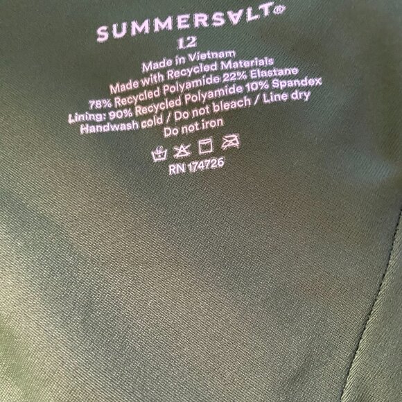 Summersalt The Sidestroke One Piece Swimsuit Womens 12 Olive Green Summer - Picture 4 of 4